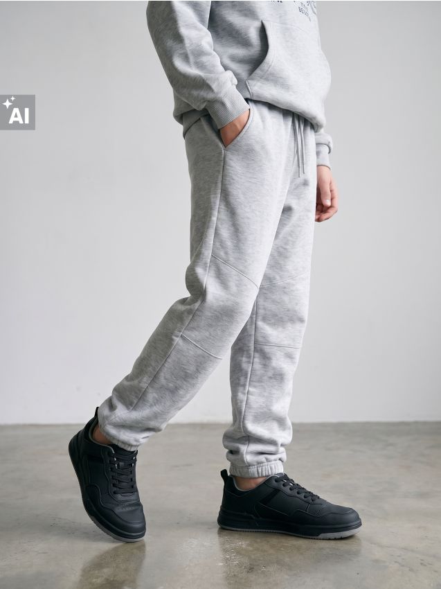 Sinsay - Pantaloni de trening loose jogger - gri-neutru