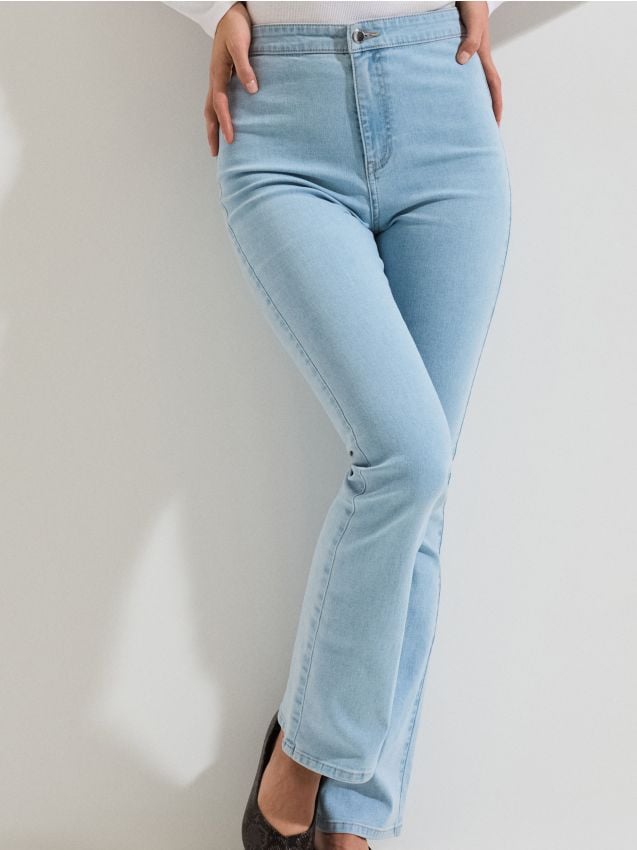 Sinsay - Jeans tip clopot - albastru
