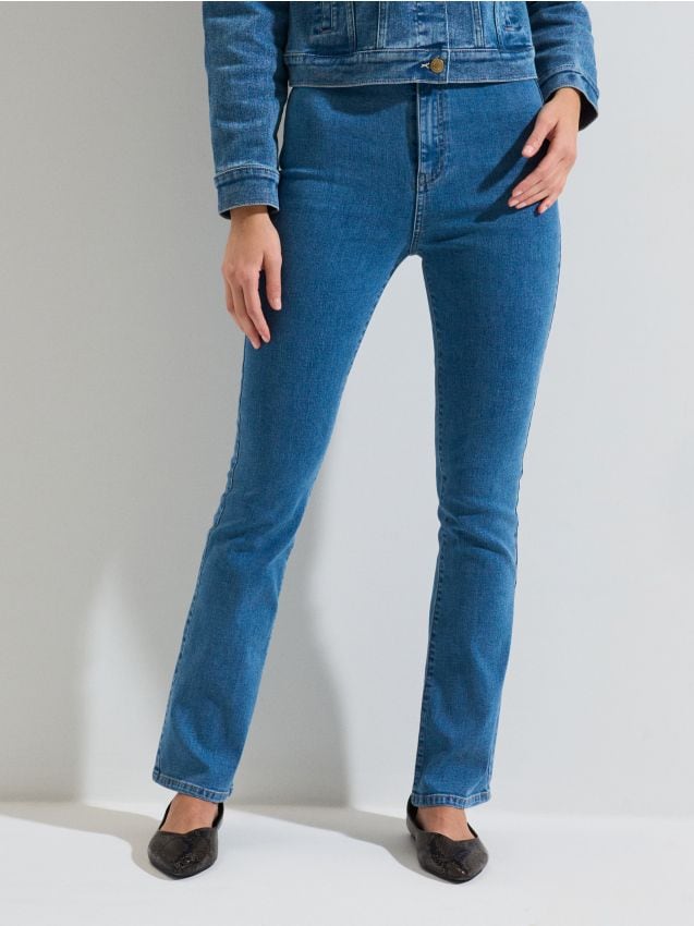 Sinsay - Jeans tip clopot - albastru