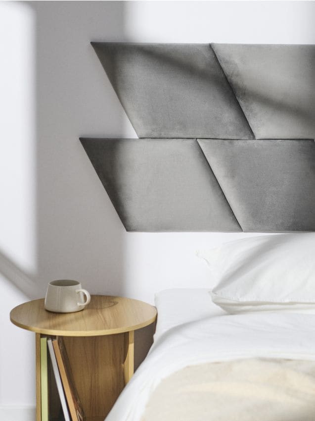 Sinsay - Čalúnený panel s zamatovým povrchom - svetlošedá