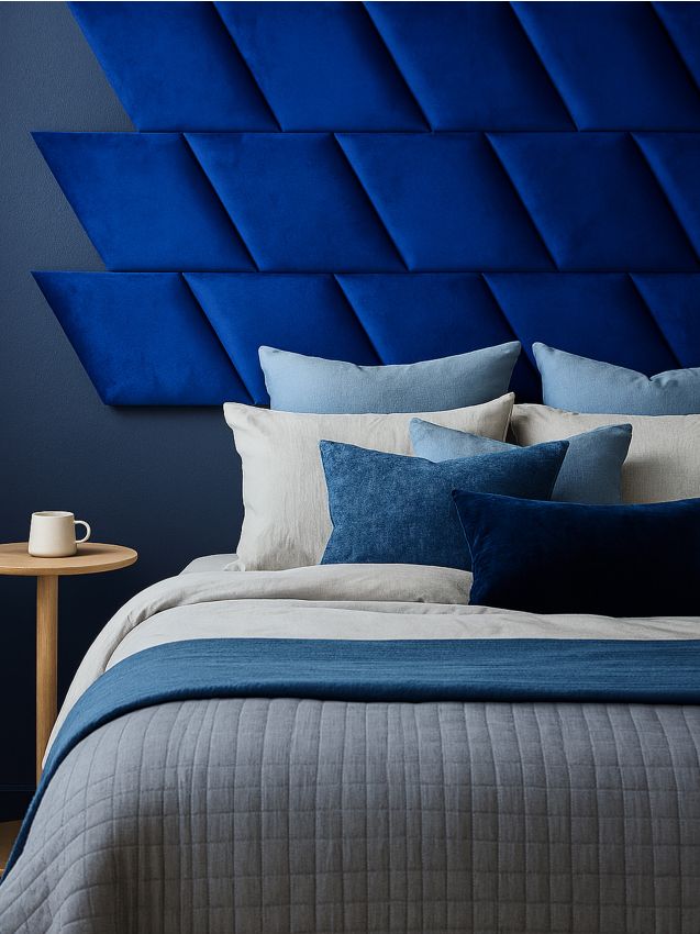 Sinsay - Čalúnený panel s zamatovým povrchom - tmavomodrá