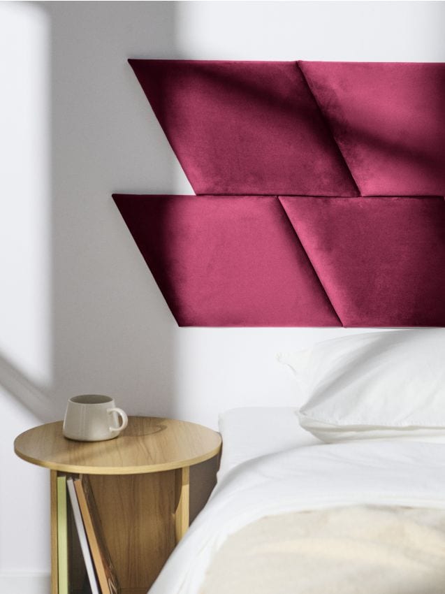 Sinsay - Čalúnený panel s zamatovým povrchom - bordová