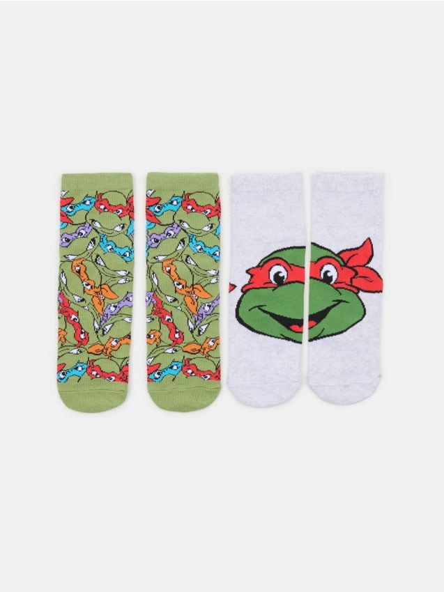 Sinsay - Set de 2 perechi de șosete Teenage Mutant Ninja Turtles - verde-deschis