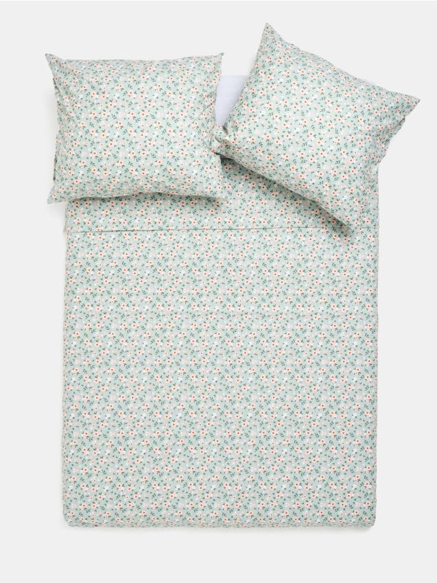 Sinsay - Kvetovaná súprava posteľnej bielizne - bledozelená