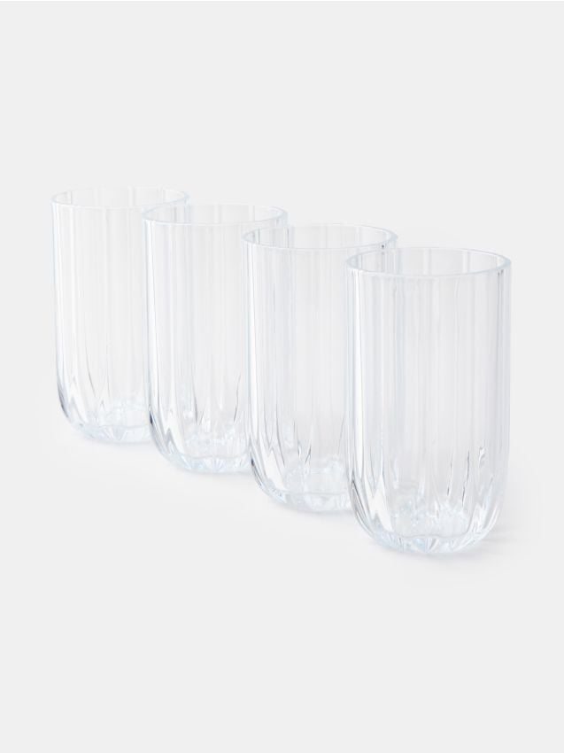 Sinsay - Rýhované poháre 4 ks - biela