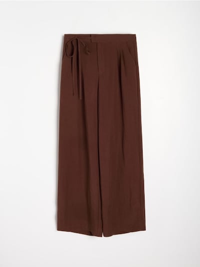 Широкі штани з домішкою льону