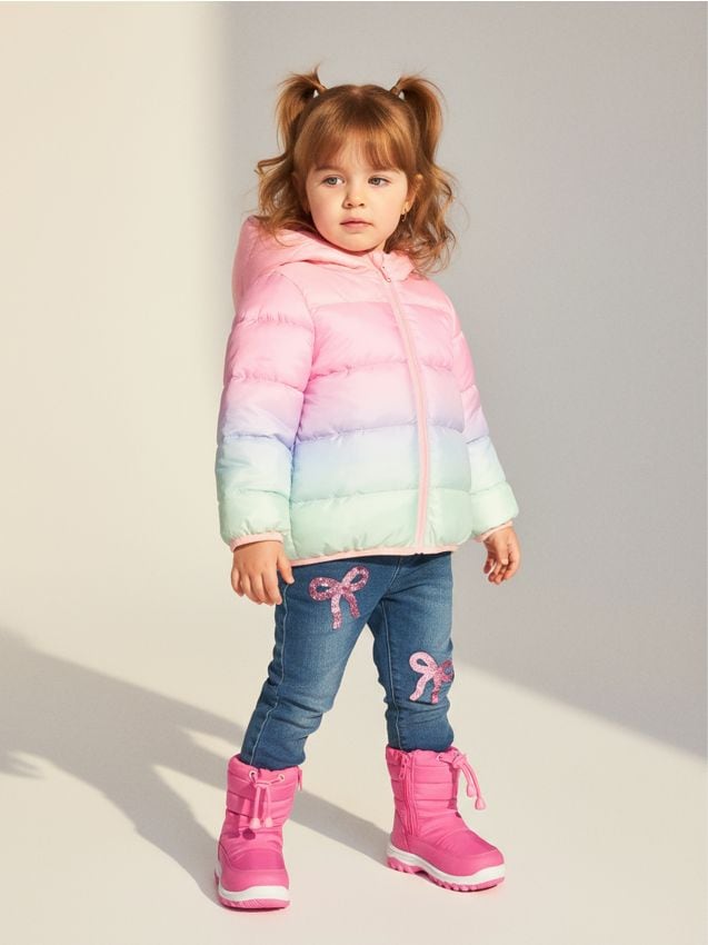 Sinsay - Prešívaná puffer bunda s kapucňou - viacfarebná