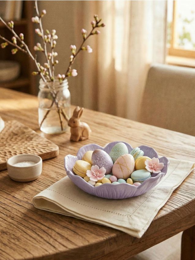 Sinsay - Bol ceramic cu motiv floral - lavand