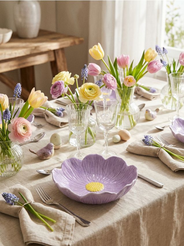 Sinsay - Bol ceramic cu motiv floral - lavand