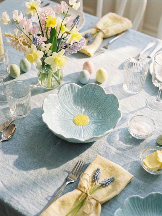 Sinsay - Bol ceramic în formă de floare - albastru-pal