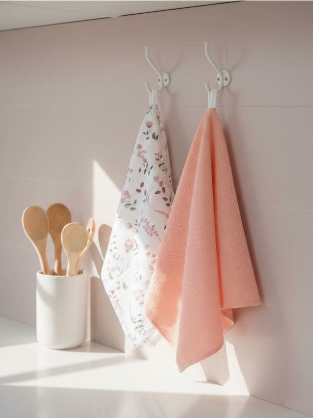 Sinsay - Prosoape de bucătărie cu motiv floral 2 pack - alb