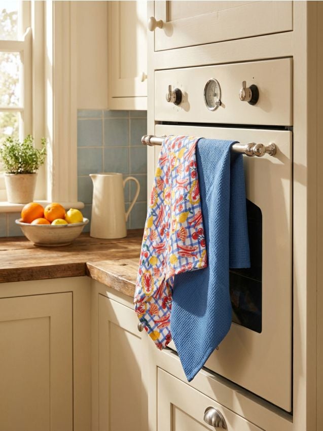 Sinsay - Prosoape de bucătărie cu motiv de fructe de mare 2 pack - light blue