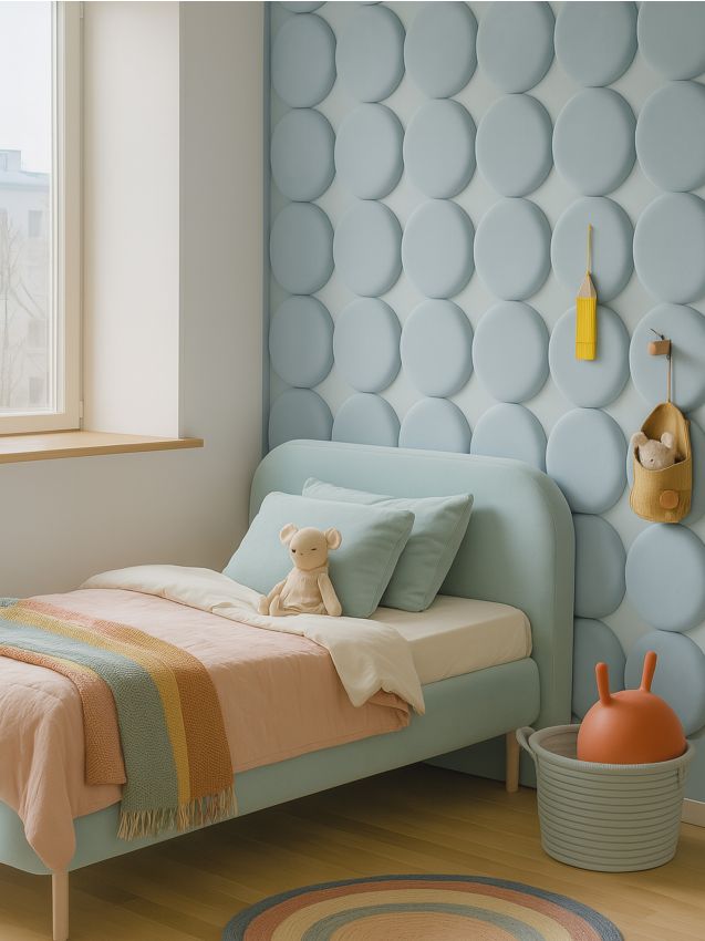 Sinsay - Čalúnený panel s zamatovým povrchom - svetlomodrá