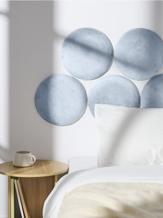 Sinsay - Čalúnený panel s zamatovým povrchom - svetlomodrá