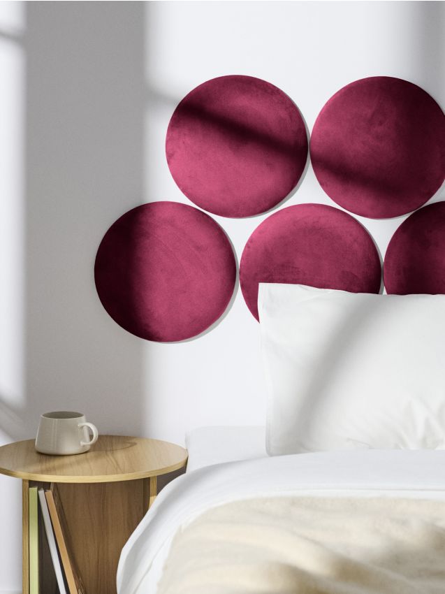 Sinsay - Čalúnený panel s zamatovým povrchom - bordová