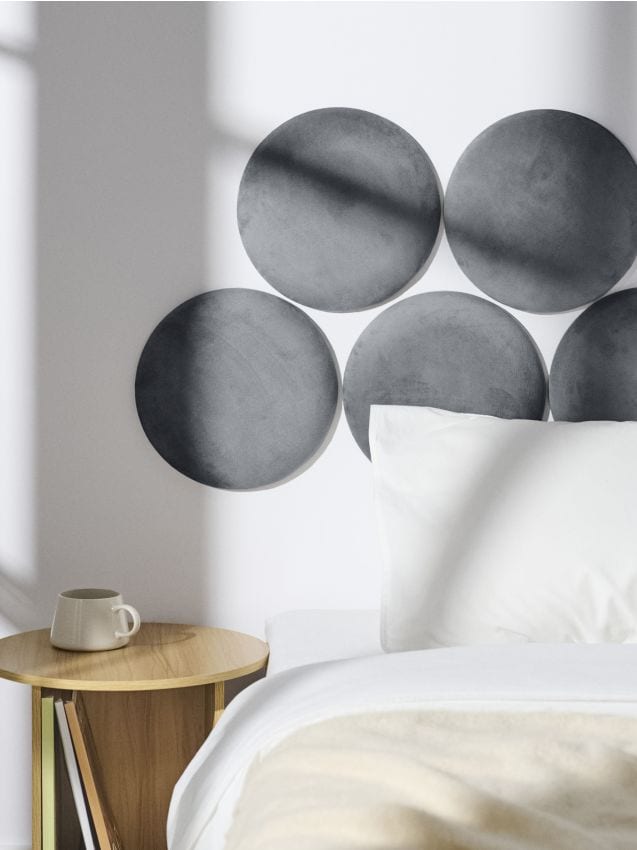 Sinsay - Čalúnený panel s zamatovým povrchom - tmavosivá