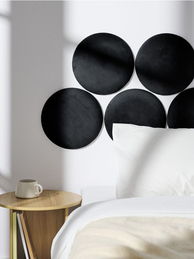 Sinsay - Čalúnený panel s zamatovým povrchom - čierna