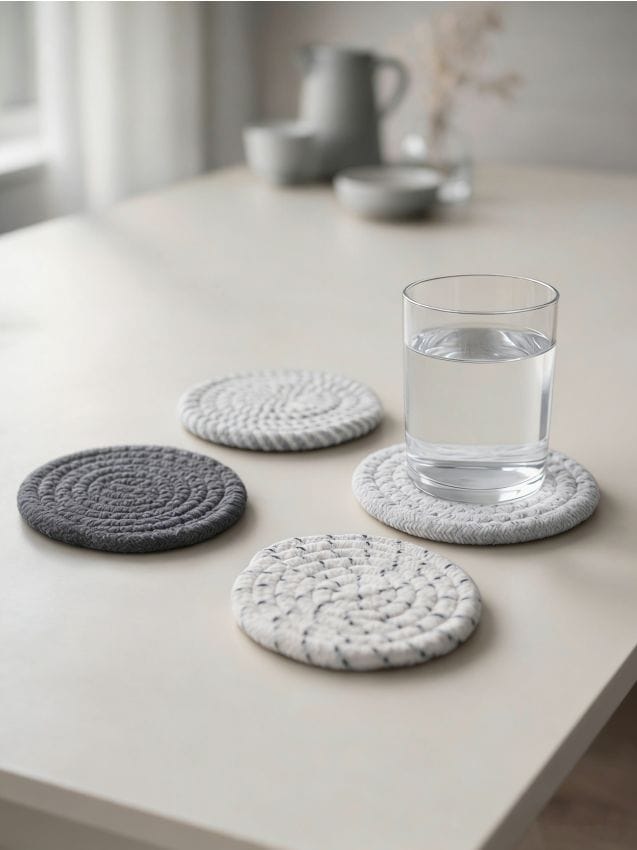 Sinsay - Set de suporturi pentru pahare împletite 4 pack - gri deschis