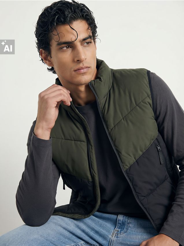 Sinsay - Vestă sport impermeabilă puffer - kaki