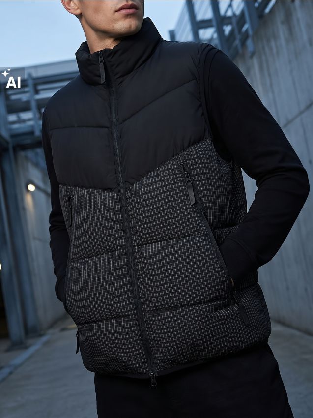 Sinsay - Vestă sport impermeabilă puffer - negru