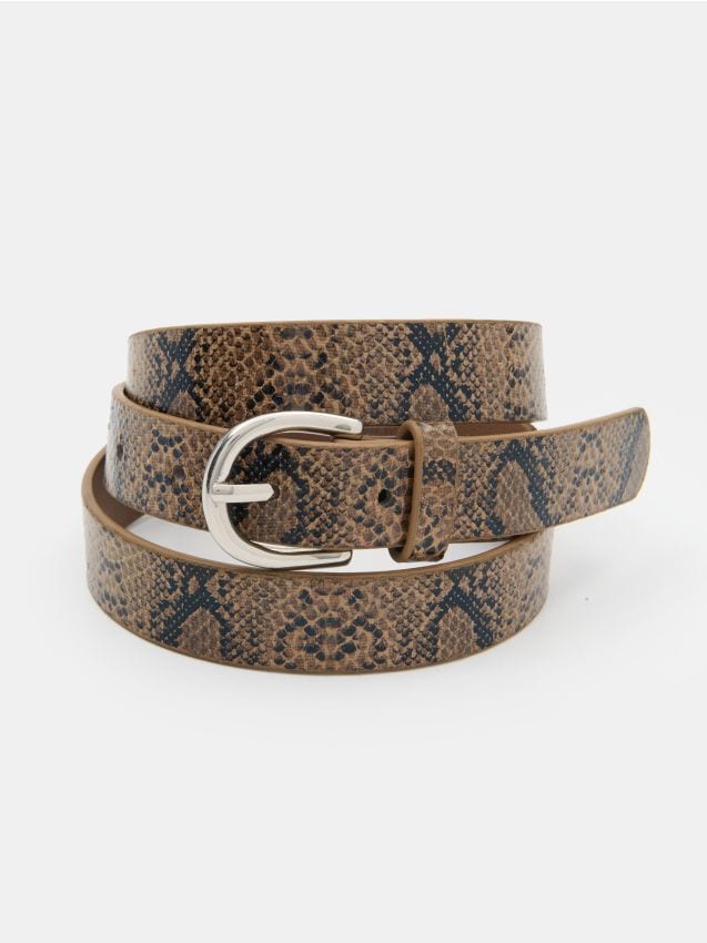 Sinsay - Curea din imitație de piele de șarpe - multicolor