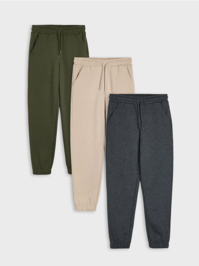 Sinsay - Set de 3 perechi de pantaloni sport jogger - multicolor