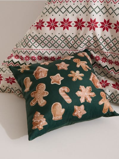 Karácsonyi mintás párnahuzat