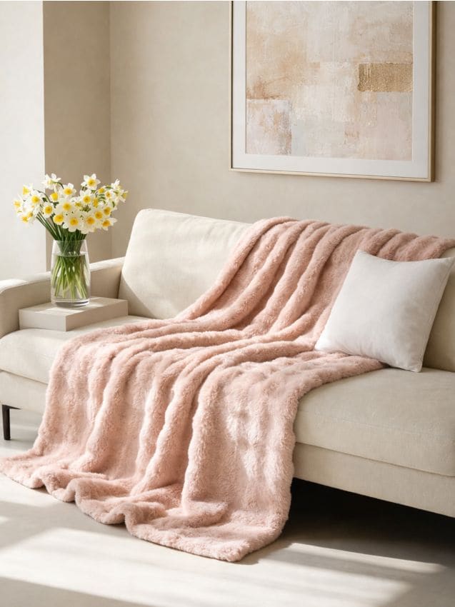 Sinsay - Pătură netedă - roz