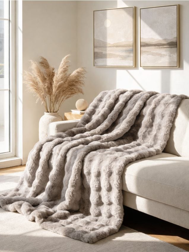 Sinsay - Pătură netedă - bej