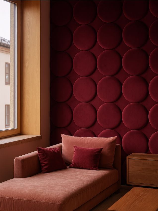 Sinsay - Čalúnený panel s zamatovým povrchom - bordová