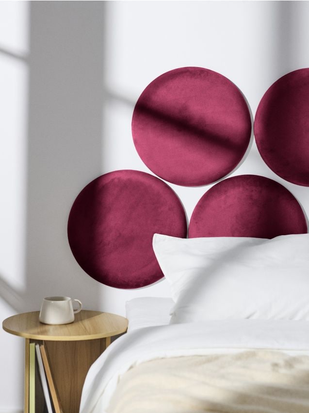 Sinsay - Čalúnený panel s zamatovým povrchom - bordová