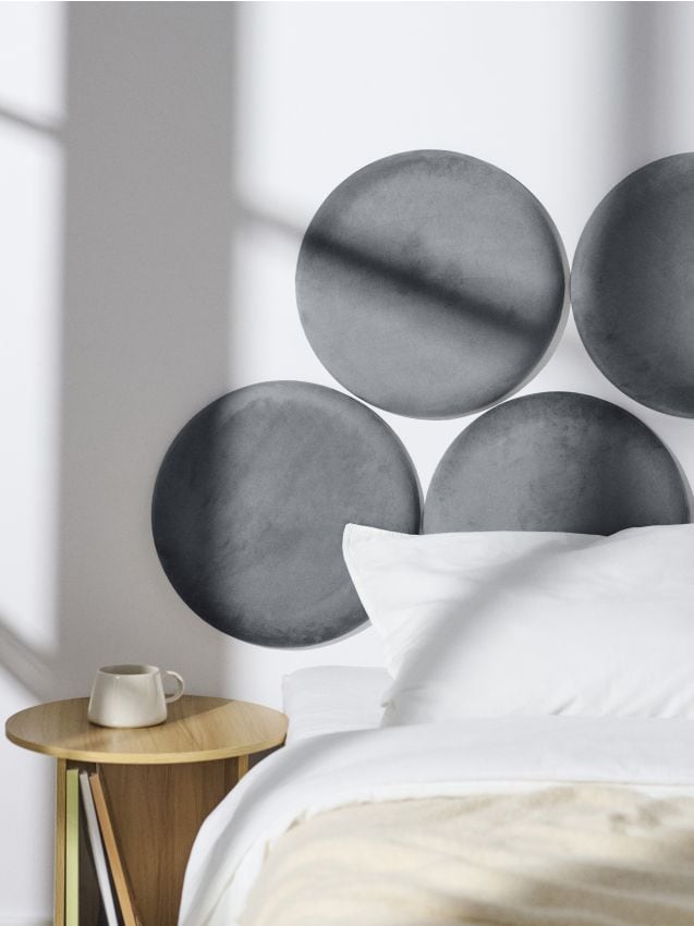 Sinsay - Čalúnený panel s zamatovým povrchom - tmavosivá