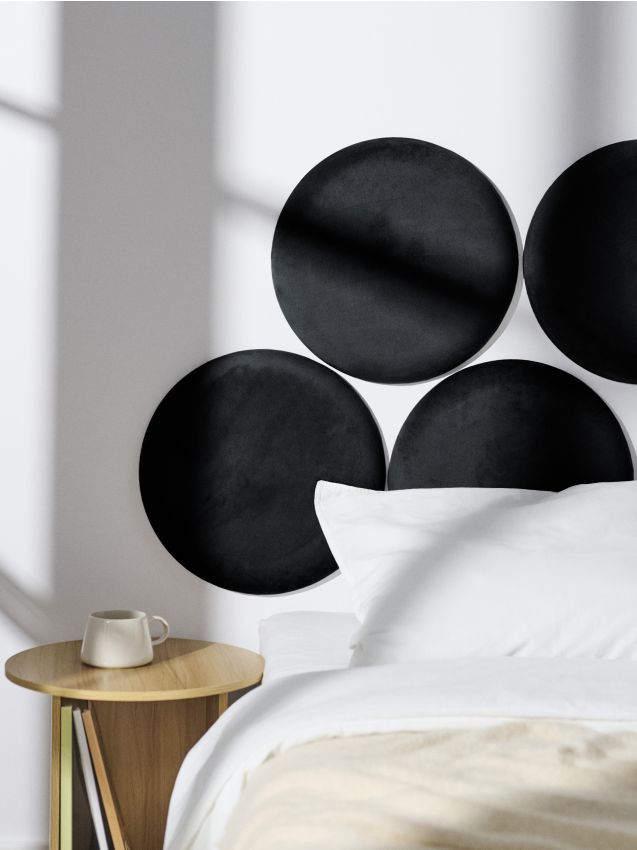 Sinsay - Čalúnený panel s zamatovým povrchom - čierna