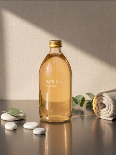 Steklenička za kopalno sol