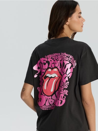 Βαμβακερή μπλούζα με στάμπα στην πλάτη The Rolling Stones