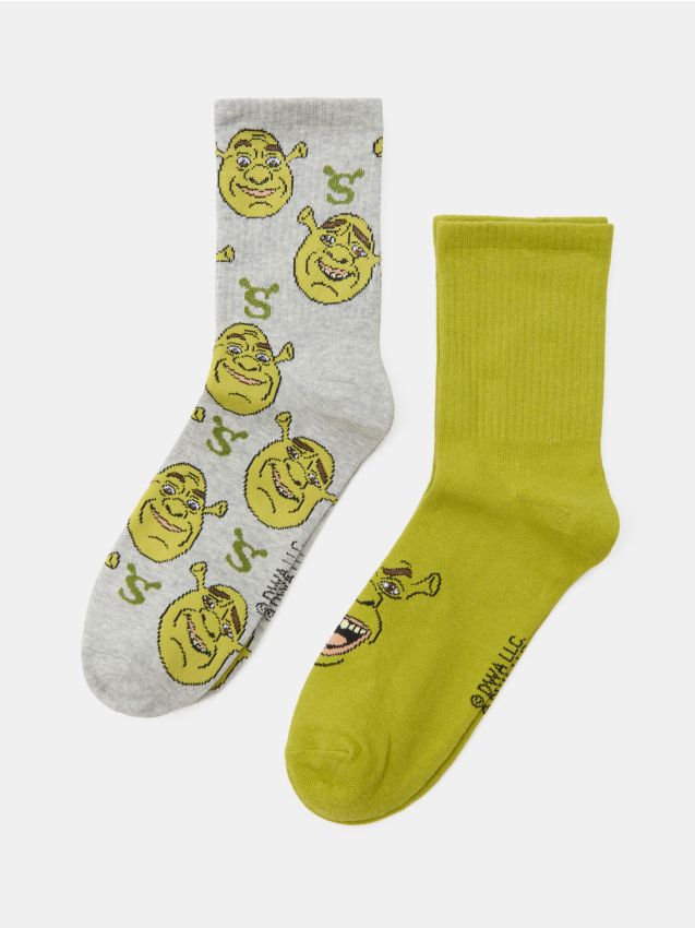 Sinsay - Șosete până la genunchi Shrek 2 pack - multicolor