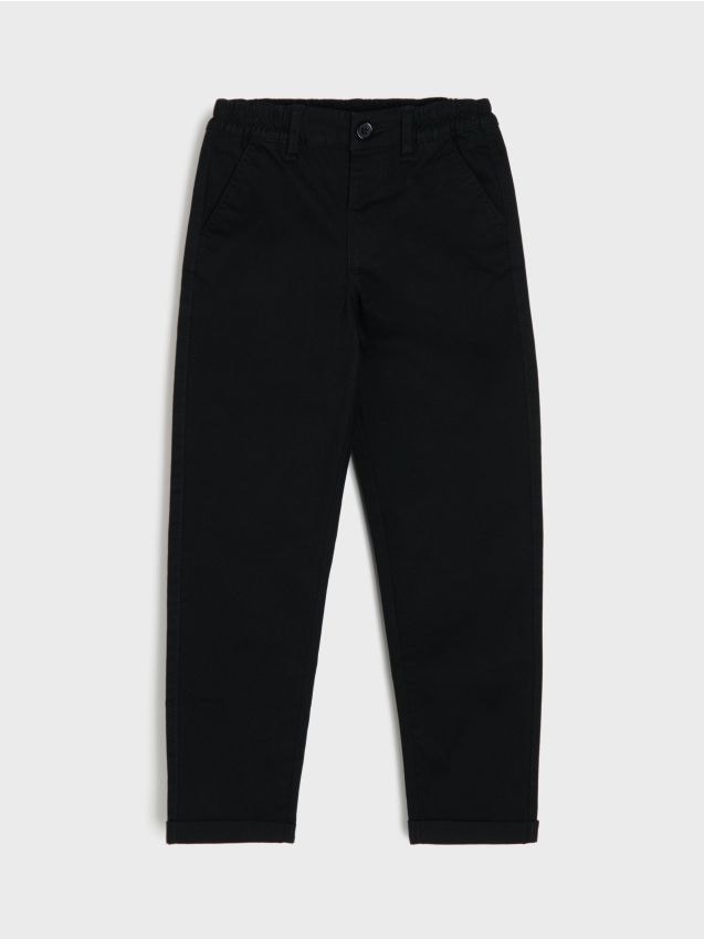 Sinsay - Pantaloni chino de bumbac - negru