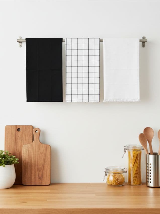 Sinsay - Set de prosoape de bucătărie 3 pack - negru