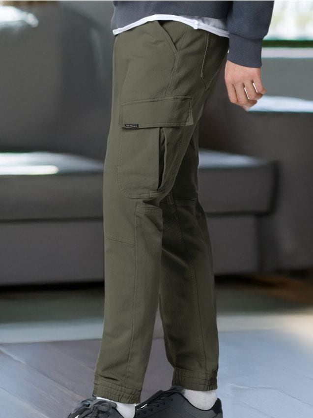 Sinsay - Blugi regular jogger fit - verde-închis