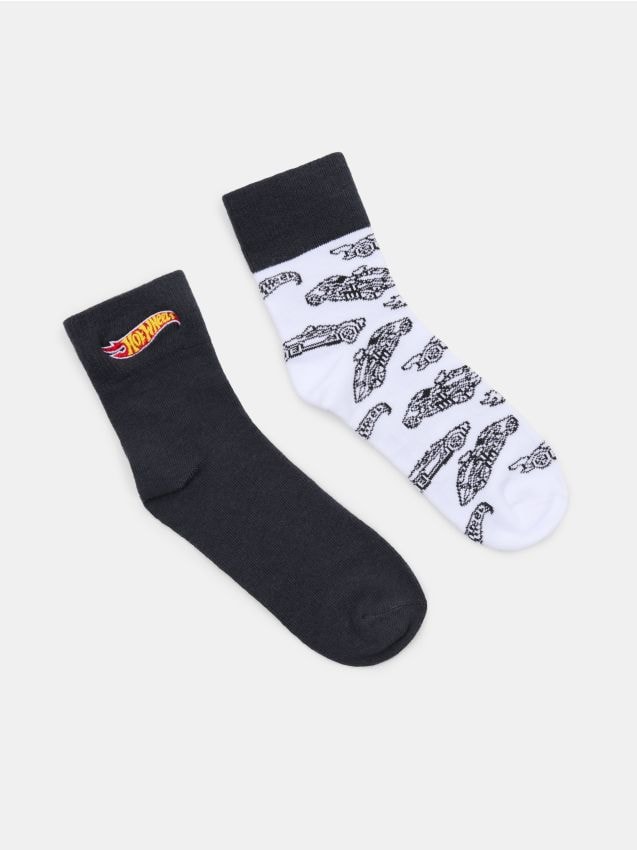 Sinsay - Skarpetki 2 pack Hot Wheels - szary