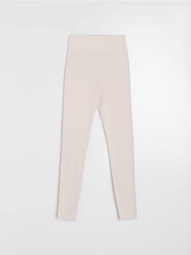 Sinsay - Colanți sport cu panouri modelatoare cu striuri Gym Hard - nude