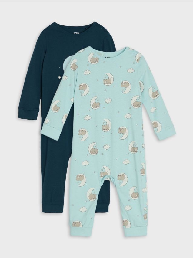 Sinsay - Súprava 2 bavlnených overalov - tmavomodrá