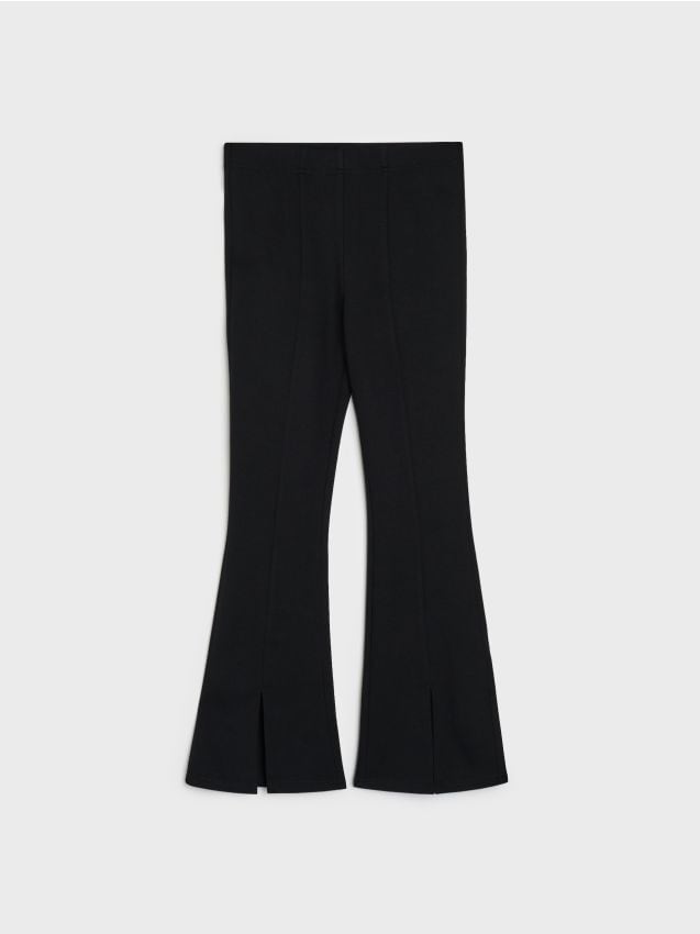 Sinsay - Legginsy flare z wiskozą - czarny