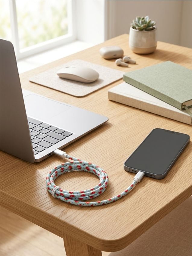 Cavo USB-C con motivo anguria 1,2 m - multicolor
