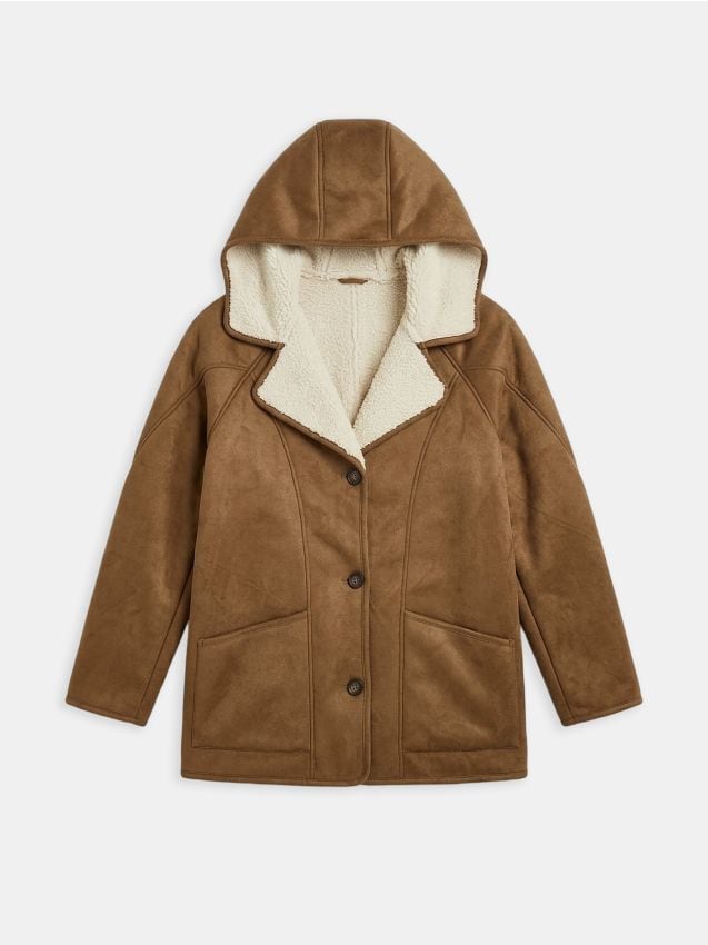 Sinsay - Giacca scamosciata - beige