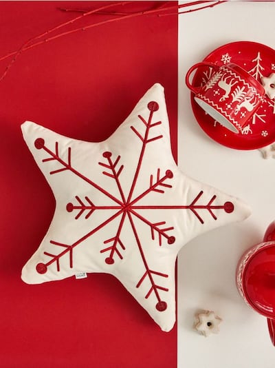 Декоративна подушка у формі різдвяної зірки