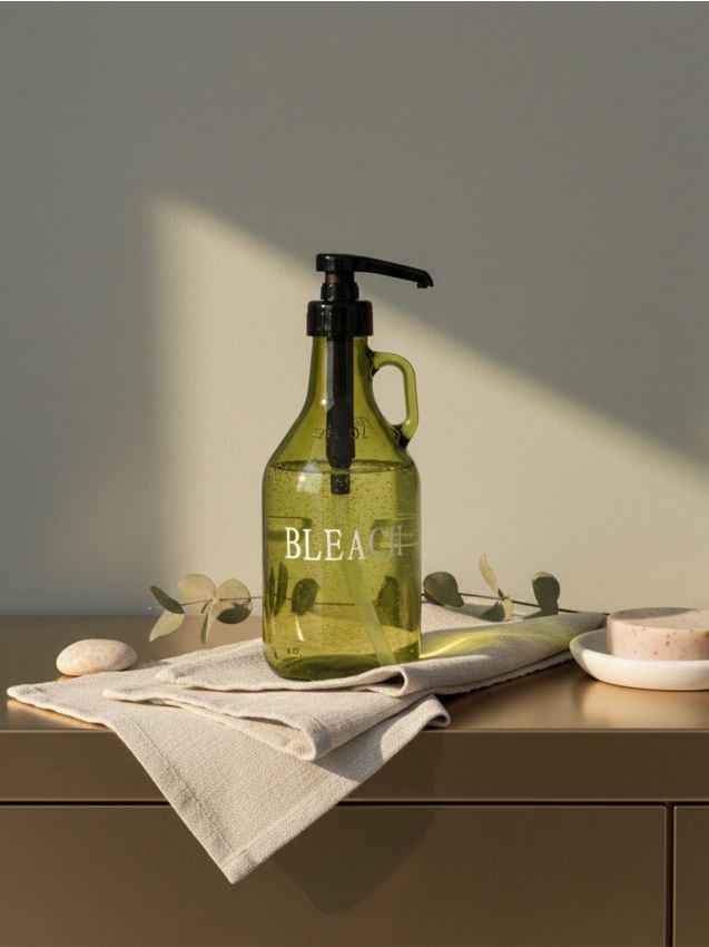 Sinsay - Sticlă din sticlă cu dozator pentru înălbitor - verde-pal