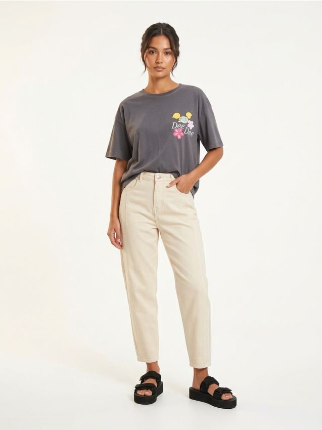 Sinsay - Tricou din bumbac cu imprimeu Dee Dee Dexters Laboratory - gri-închis