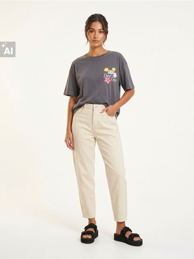 Sinsay - Tricou din bumbac cu imprimeu Dee Dee Dexters Laboratory - gri-închis