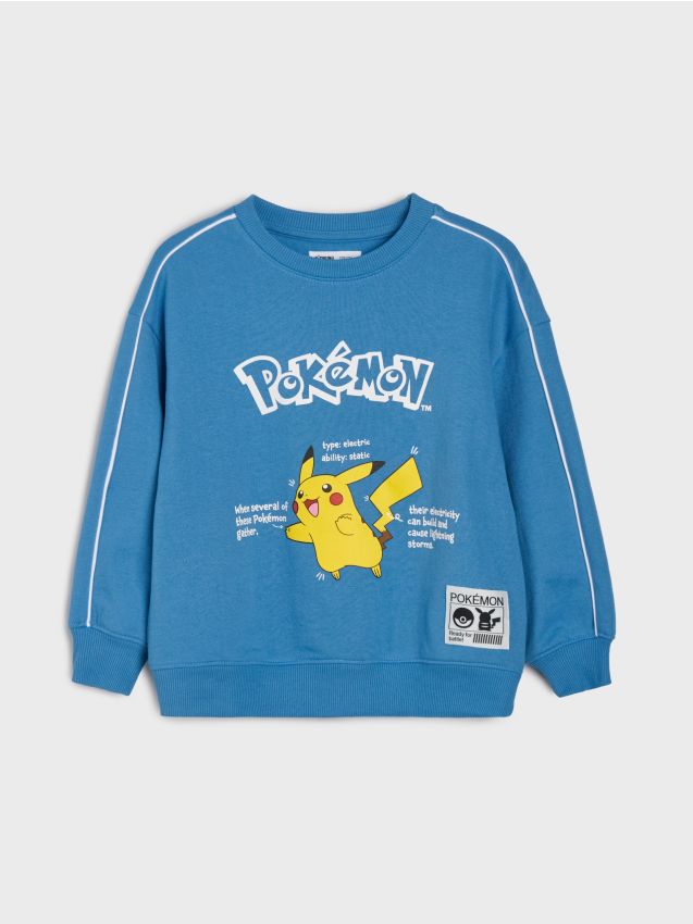 Sinsay - Bluză crewneck cu imprimeu Pokémon - light blue